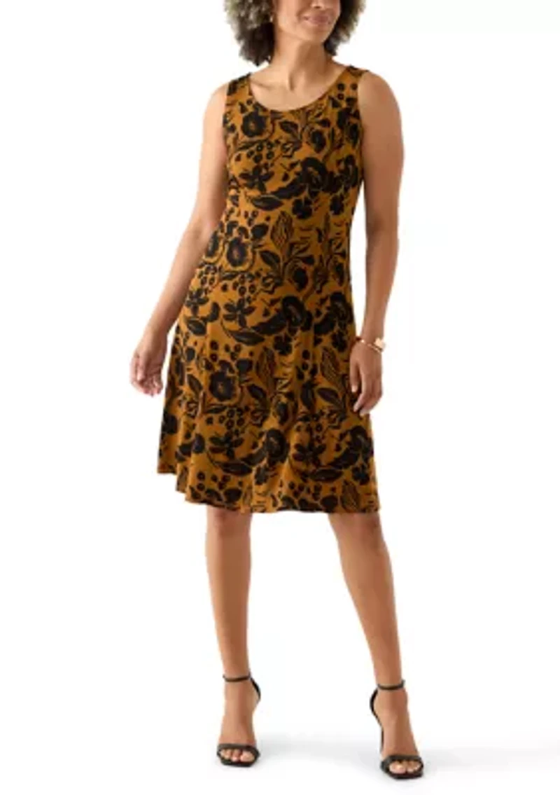 Women's Short Sleeve Crew Neck Floral Print Jacket Dress