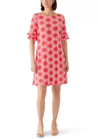 Women's Printed Shift Mini Dress