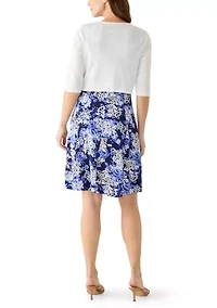 Women's 3/4 Sleeve Floral Jacket Dress Set