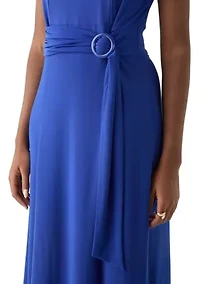Women's Short Sleeve Solid A-Line Dress