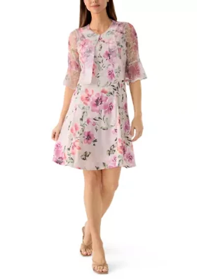 Women's Floral Lace Jacket Dress