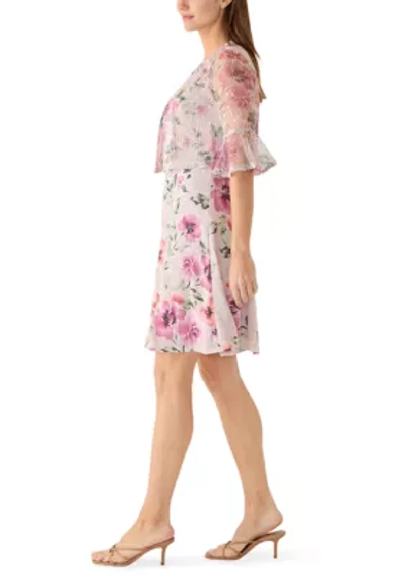 Women's Floral Lace Jacket Dress