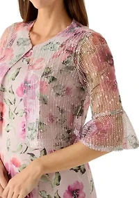 Women's Floral Lace Jacket Dress