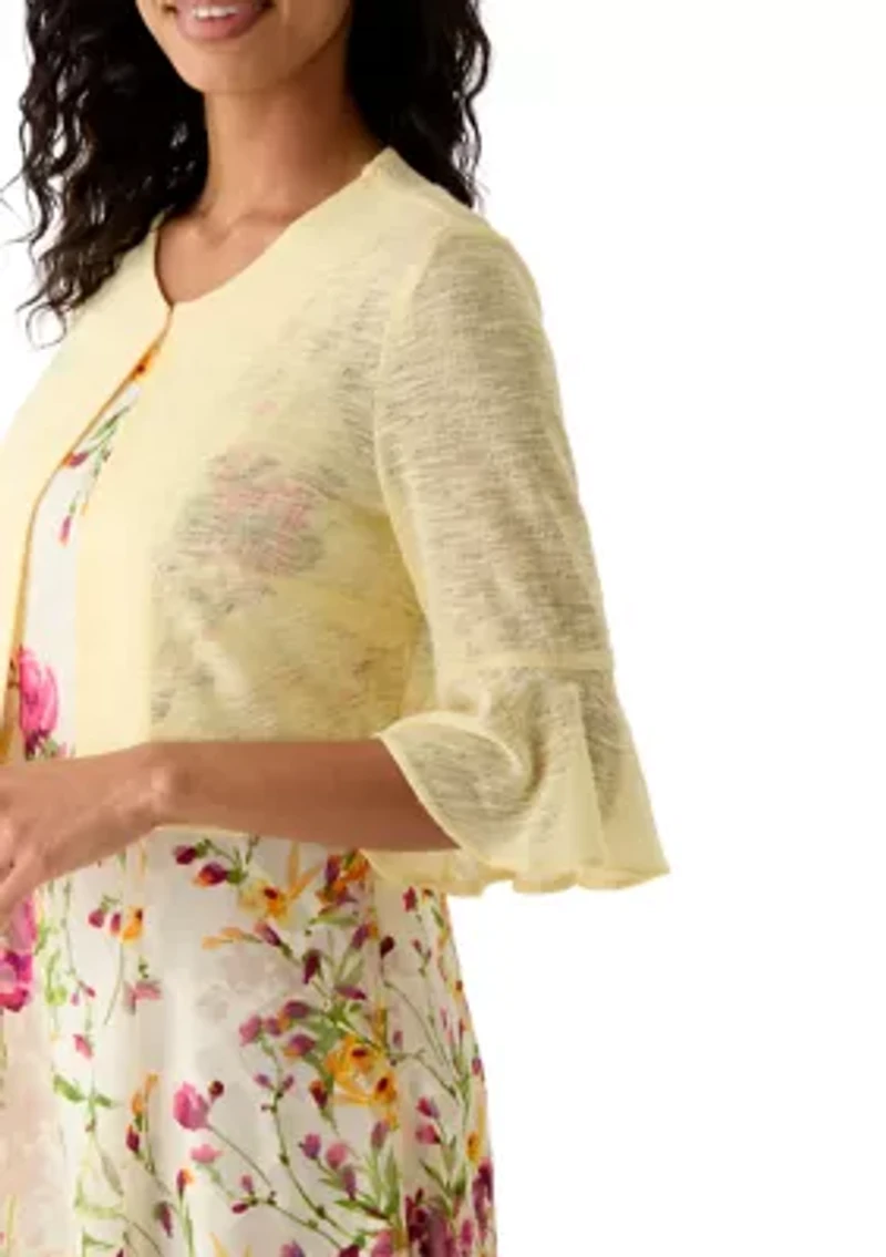 Women's Floral Lace Jacket Mini Dress