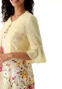 Women's Floral Lace Jacket Mini Dress