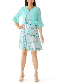 Women's Floral Lace Jacket Dress