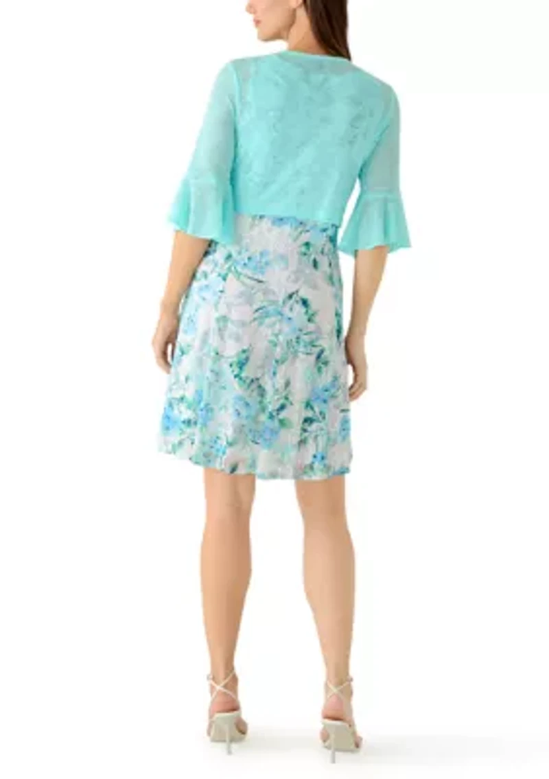 Women's Floral Lace Jacket Dress