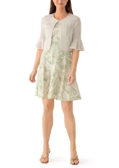 Women's Leaf Print Jacket Dress