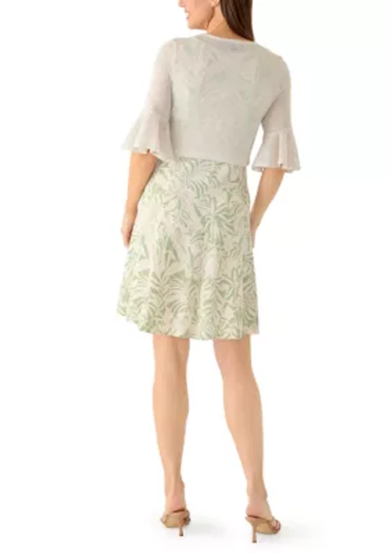 Women's Leaf Print Jacket Dress