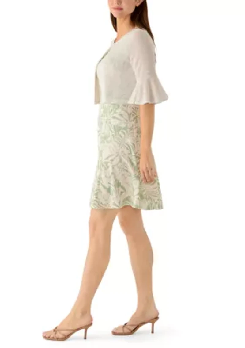 Women's Leaf Print Jacket Dress