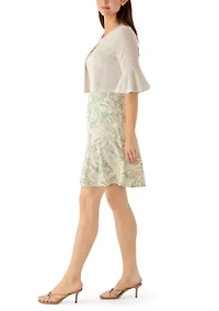 Women's Leaf Print Jacket Dress