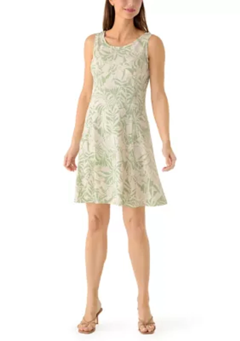 Women's Leaf Print Jacket Dress