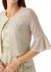 Women's Leaf Print Jacket Dress