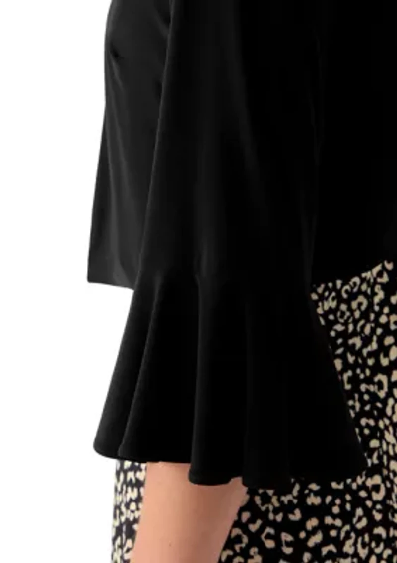 Women's 3/4 Bell Sleeve Crepe Jacket and Dress Set