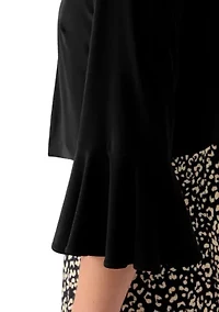 Women's 3/4 Bell Sleeve Crepe Jacket and Dress Set