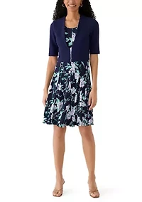 Women's Floral Jacket Dress Set