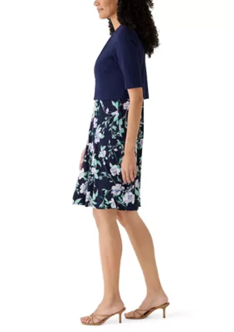 Women's Floral Jacket Dress Set