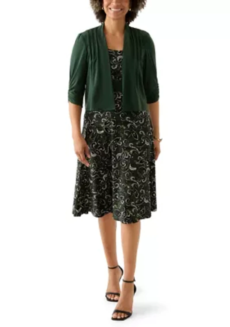 Women's Short Sleeve Crew Neck Jacket Dress