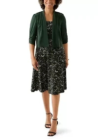 Women's Short Sleeve Crew Neck Jacket Dress