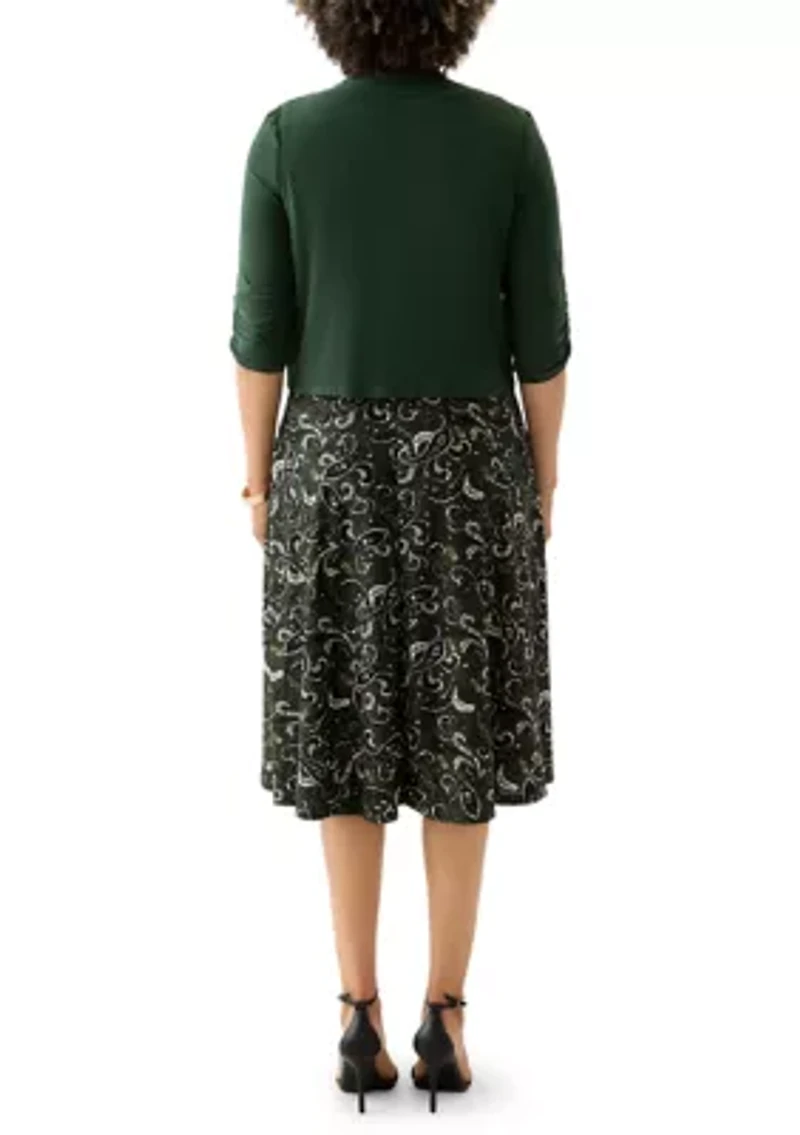 Women's Short Sleeve Crew Neck Jacket Dress