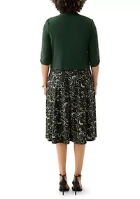 Women's Short Sleeve Crew Neck Jacket Dress