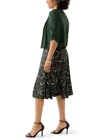 Women's Short Sleeve Crew Neck Jacket Dress