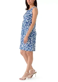 Women's Sleeveless Crew Neck Paisley Print Dress