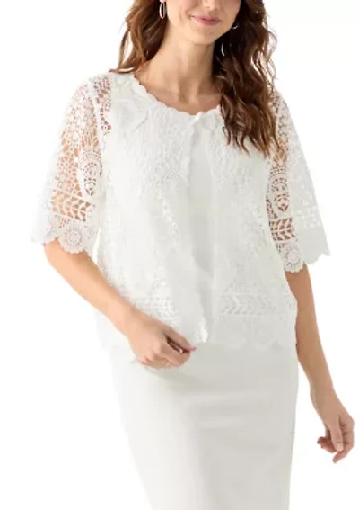 Women's Short Sleeve Lace Shrug