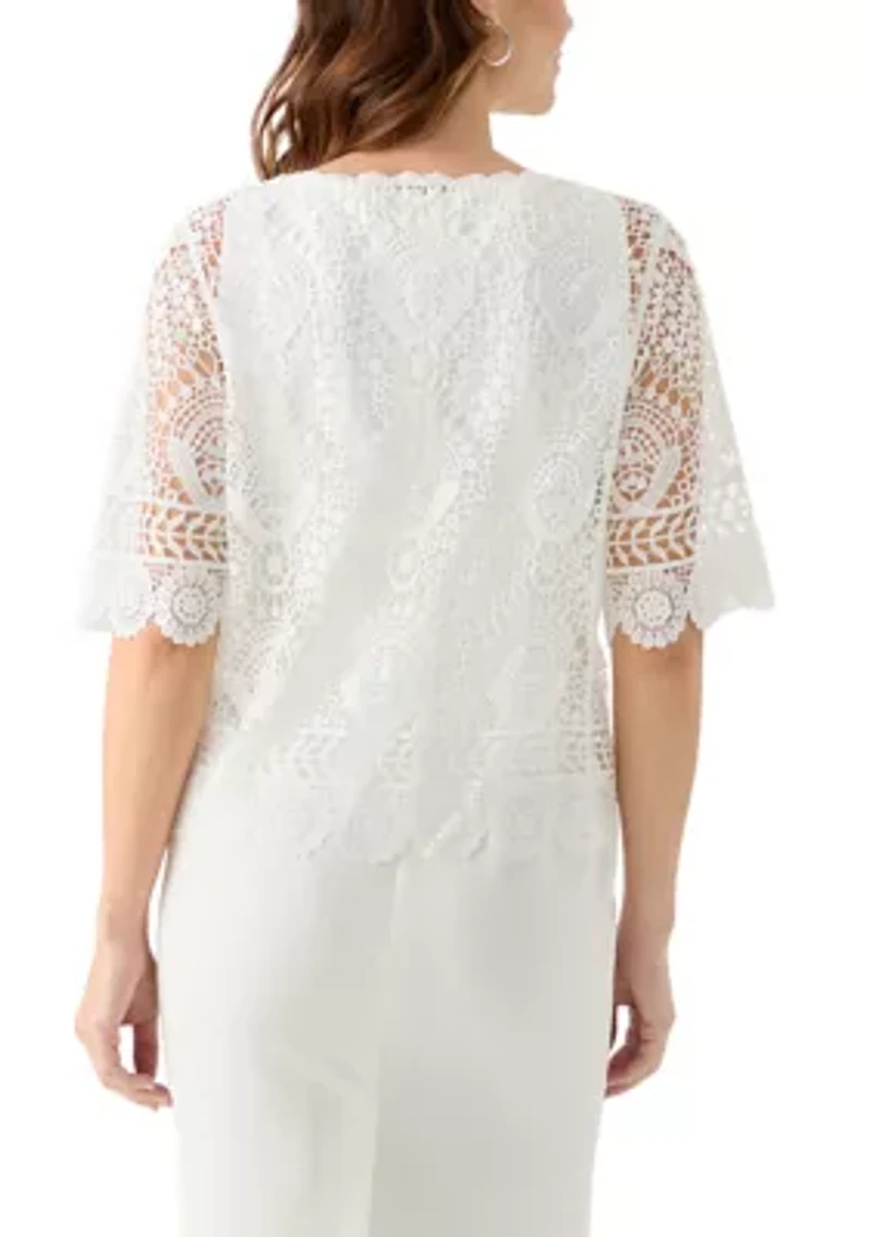 Women's Short Sleeve Lace Shrug