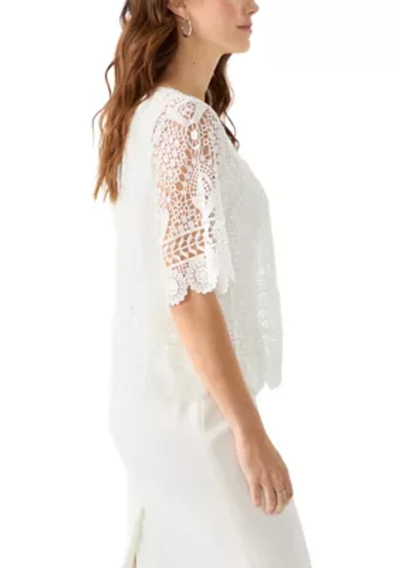 Women's Short Sleeve Lace Shrug