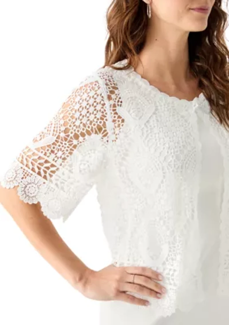 Women's Short Sleeve Lace Shrug