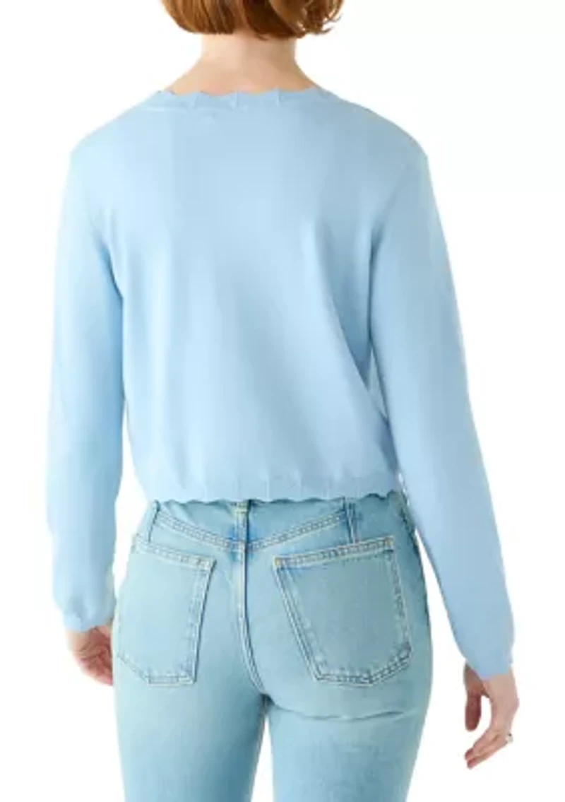 Women's Long Sleeve Lace Trim Shrug