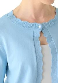 Women's Long Sleeve Lace Trim Shrug