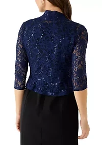 Women's Tie Front Open Lace Cardigan