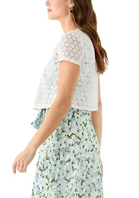 Women's Short Sleeve Solid Lace Shrug