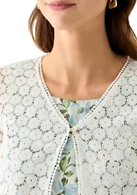 Women's Short Sleeve Solid Lace Shrug