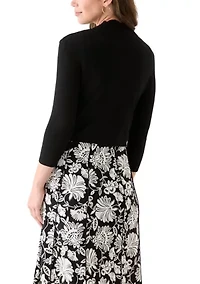 Women's 3/4 Sleeve Scalloped Edge Shrug