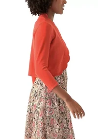 Women's 3/4 Sleeve Scalloped Edge Shrug