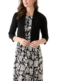 Women's 3/4 Sleeve Solid Shrug