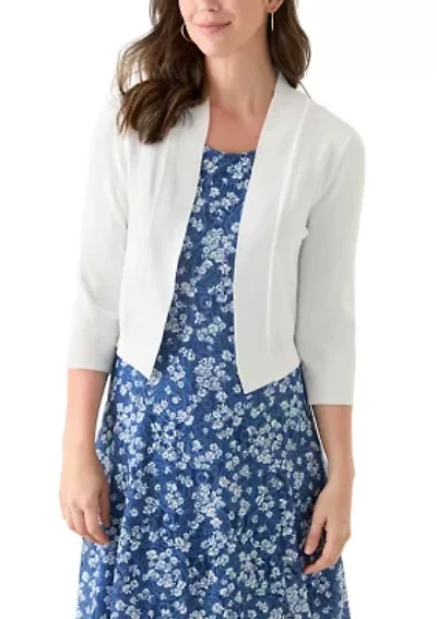 Women's 3/4 Sleeve Solid Shrug