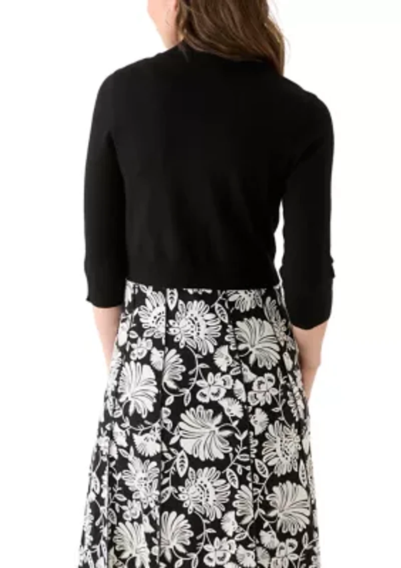 Women's 3/4 Sleeve Solid Shrug