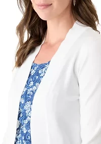 Women's 3/4 Sleeve Solid Shrug