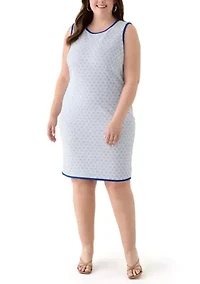 Plus 3/4 Sleeve Bouclé Sheath Jacket Dress