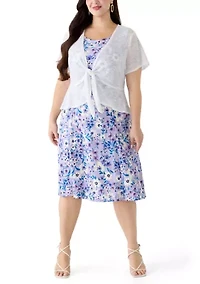 Plus Tie Front Jacket and Dress