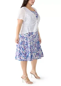 Plus Tie Front Jacket and Dress