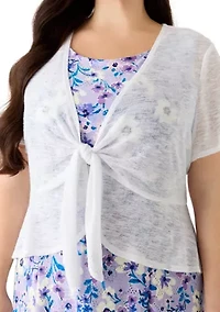 Plus Tie Front Jacket and Dress