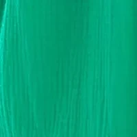 Plus 3/4 Sleeve V-Neck Solid Gauze Dress