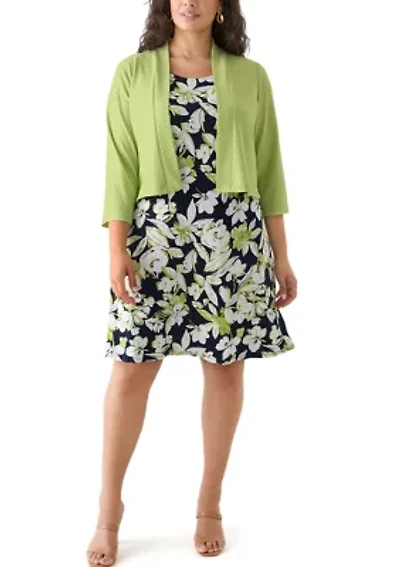 Plus Printed Jacket Dress