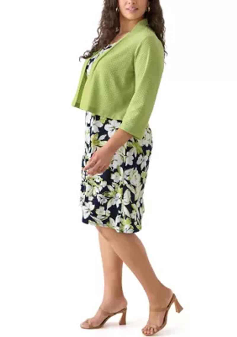 Plus Printed Jacket Dress