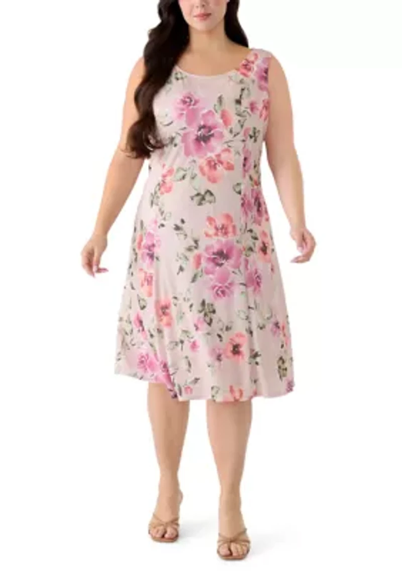 Plus Three-Quarter Sleeve Jacket Dress